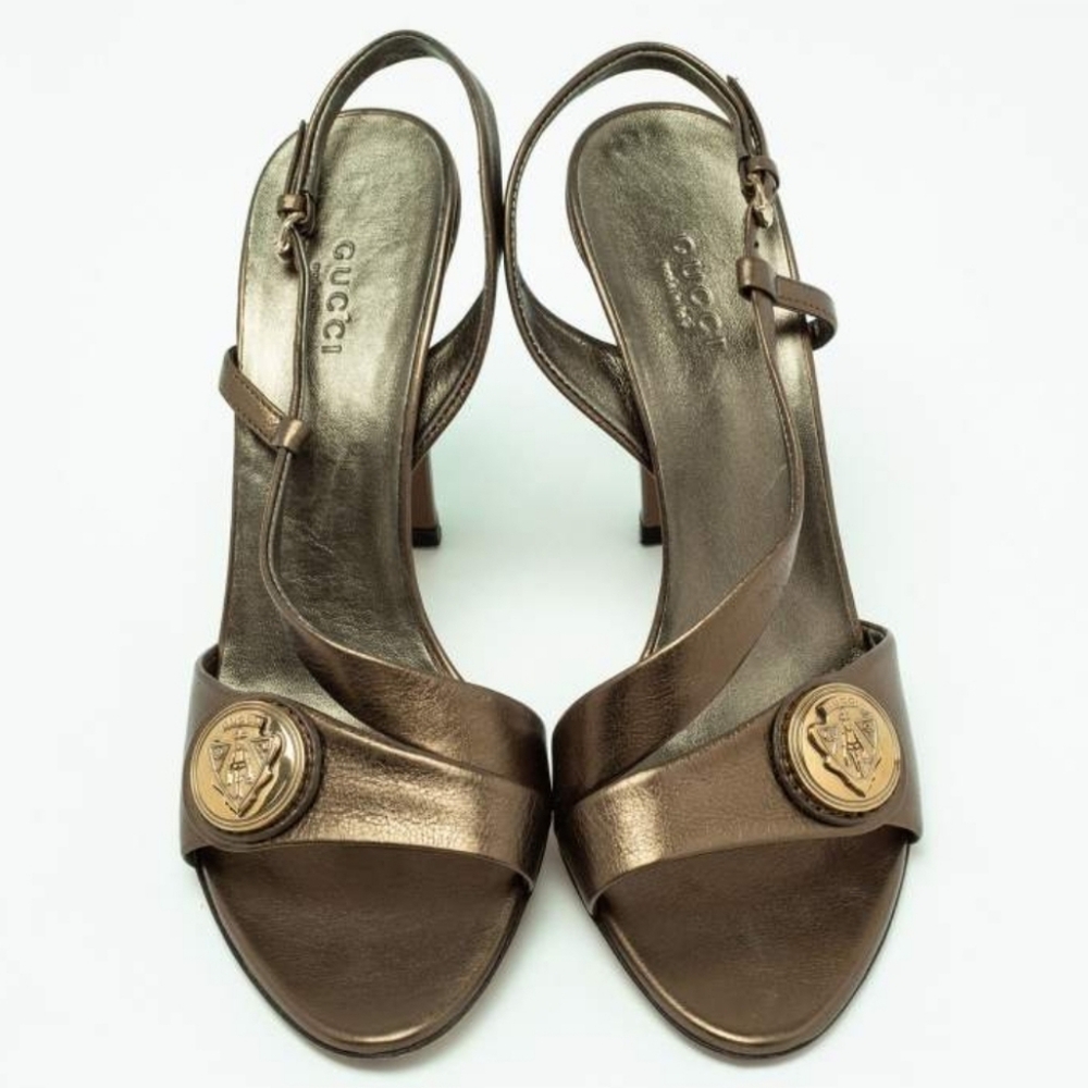 Gucci Gold Coin Slingback Sandle